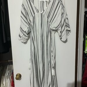 White and Black Striped Dress